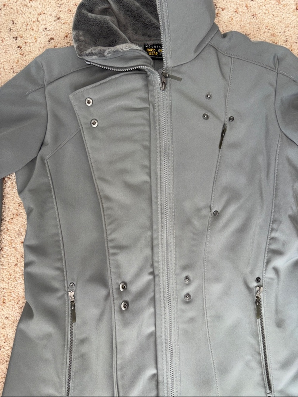 Mountain Hardwear Women's Gray Trench Softshell Coat Size Large - Picture 8 of 10